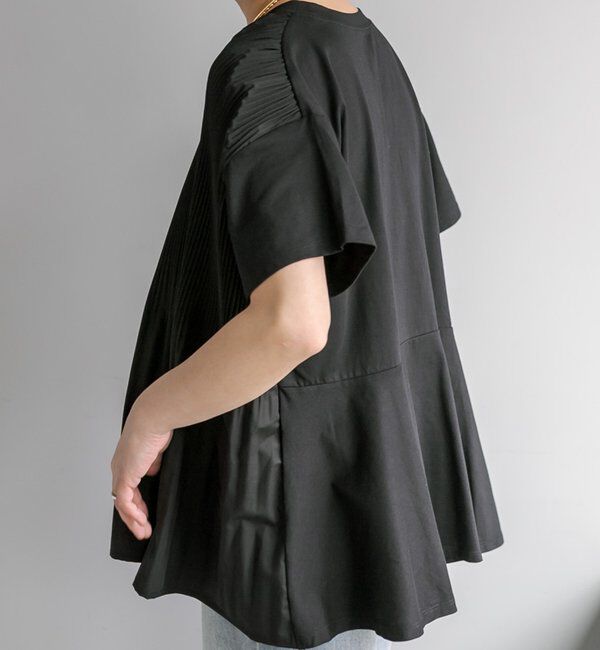  「《リバイバル》【WEB限定/Du noir】フロントプリーツTシャツ」|プルオーバー|