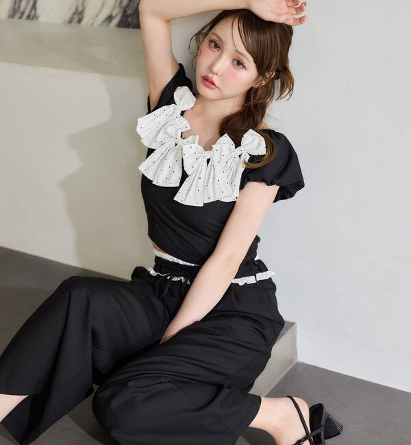  「【Black Ribbon Collection】ウエストフリルスラックス」|その他|
