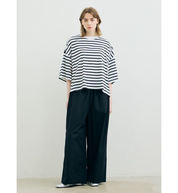 MARMARMAR「MARMARMAR クルーネックワイドTシャツ」|Tシャツ・カットソー|白&times;ブラックA