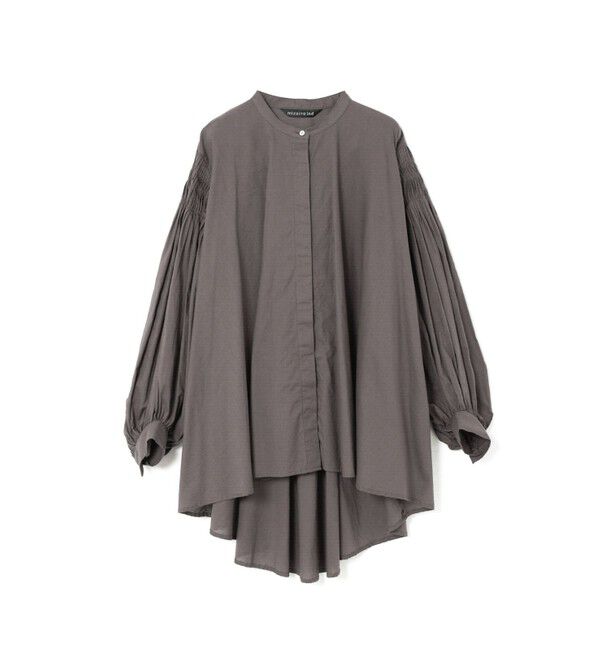 mizuiro ind「mizuiro ind ピンタックパフスリーブシャツ」|シャツ・ブラウス|グレー