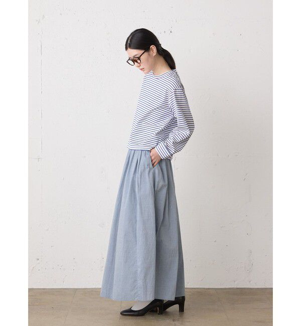 MidiUmi「MidiUmi シャンブレーギャザースカート」|スカート|