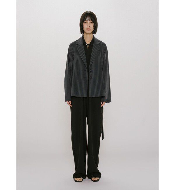 MIDIUMISOLID「MIDIUMISOLID for Ladies シアーテーラードシャツジャケット」|テーラードジャケット|
