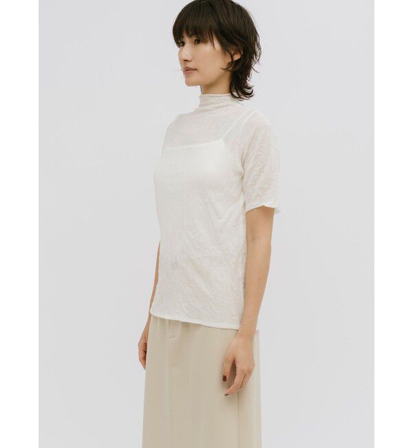MIDIUMISOLID「MIDIUMISOLID for Ladies シースルーハイネックスリーブインナー」|Tシャツ・カットソー|