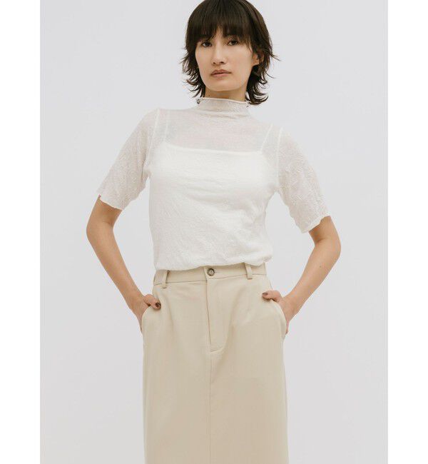 MIDIUMISOLID「MIDIUMISOLID for Ladies シースルーハイネックスリーブインナー」|Tシャツ・カットソー|