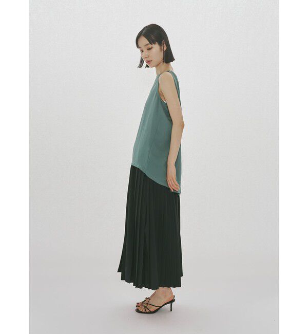 MIDIUMISOLID「MIDIUMISOLID for Ladies ノースリーブタックワイドプルオーバー」|Tシャツ・カットソー|