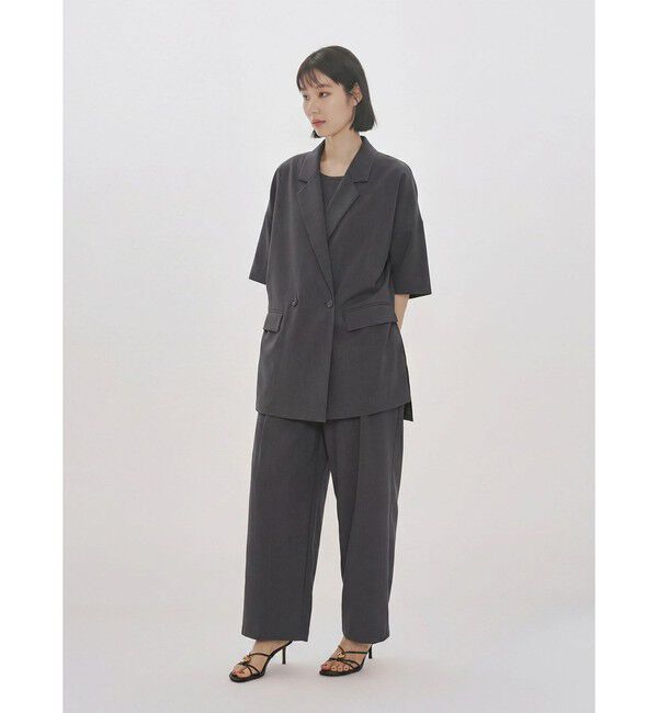 MIDIUMISOLID「MIDIUMISOLID for Ladies タックイージーパンツ」|その他|チャコールグレー