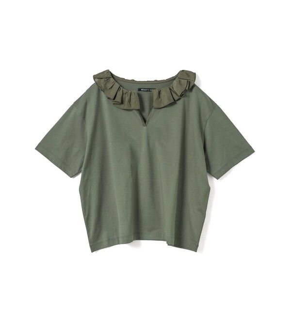 mizuiro ind「mizuiro ind フリルカラースキッパーTシャツ」|Tシャツ・カットソー|グレー