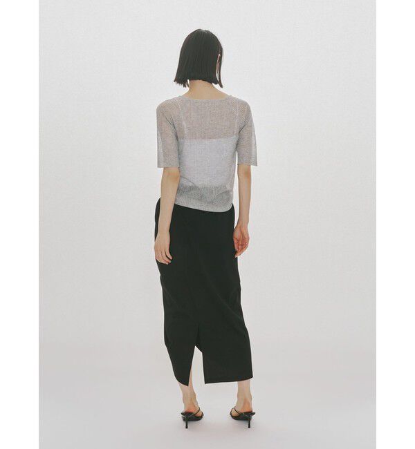 MIDIUMISOLID「MIDIUMISOLID for Ladies リブスクエアラウンドネックプルオーバー」|ニット・セーター|