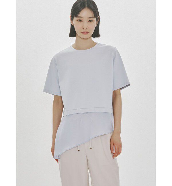 MIDIUMISOLID「MIDIUMISOLID for Ladies シアーミックスファブリックTシャツ」|Tシャツ・カットソー|