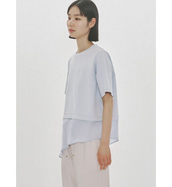 MIDIUMISOLID「MIDIUMISOLID for Ladies シアーミックスファブリックTシャツ」|Tシャツ・カットソー|