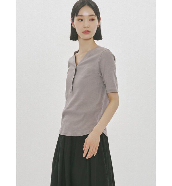 MIDIUMISOLID「MIDIUMISOLID for Ladies リブヘンリーネックプルオーバー」|Tシャツ・カットソー|