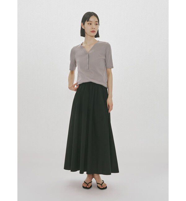MIDIUMISOLID「MIDIUMISOLID for Ladies リブヘンリーネックプルオーバー」|Tシャツ・カットソー|