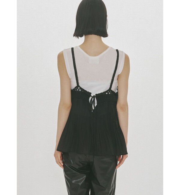 MIDIUMISOLID「MIDIUMISOLID for Ladies メッシュニットプリーツキャミソール」|ベスト・ジレ|