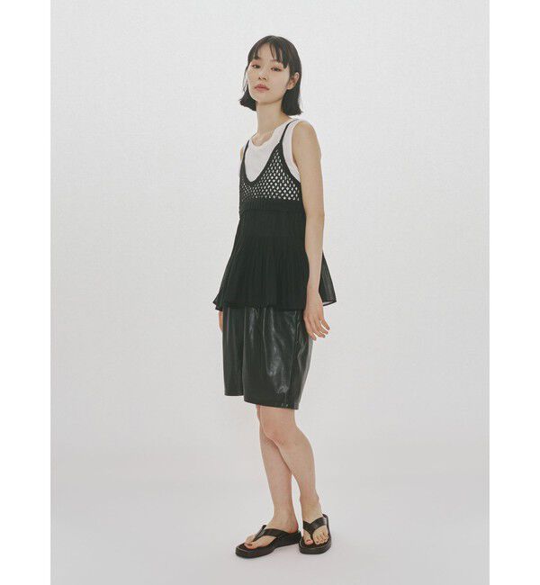 MIDIUMISOLID「MIDIUMISOLID for Ladies メッシュニットプリーツキャミソール」|ベスト・ジレ|