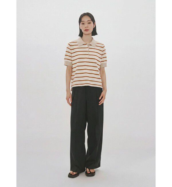 MIDIUMISOLID「MIDIUMISOLID for Ladies マルチボーダーポロシャツ」|Tシャツ・カットソー|