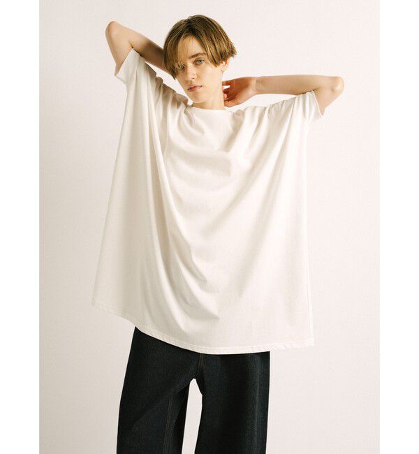 mizuiro ind「mizuiro ind ワイドクルーネックチュニック」|Tシャツ・カットソー|