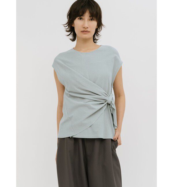 MIDIUMISOLID「MIDIUMISOLID for Ladies ドレープツイストノースリーブ」|Tシャツ・カットソー|ミント