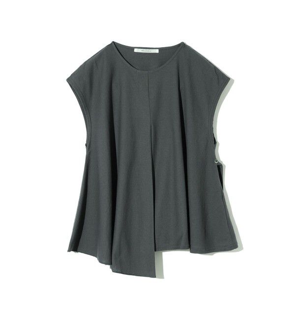 MIDIUMISOLID「MIDIUMISOLID for Ladies ドレープツイストノースリーブ」|Tシャツ・カットソー|チャコールグレー
