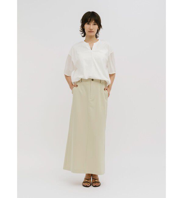 MIDIUMISOLID「MIDIUMISOLID for Ladies ラインナロースカート」|スカート|ベージュ