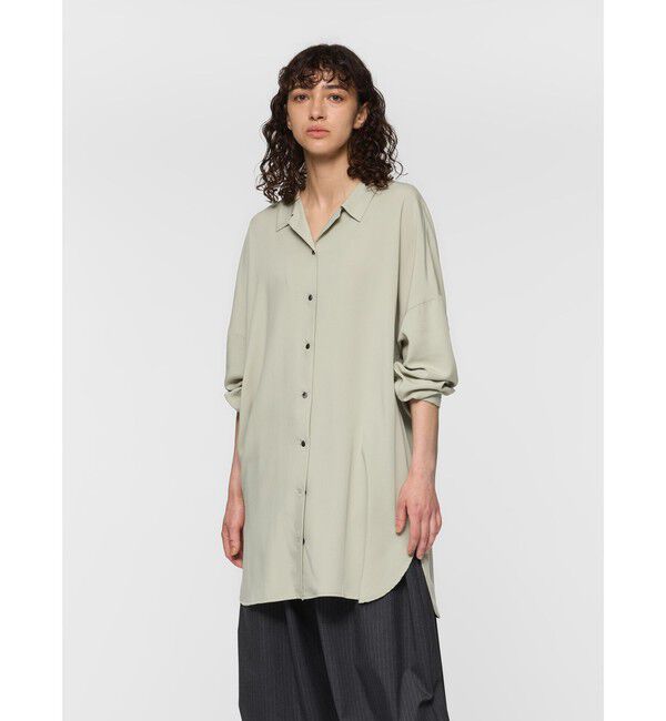 mizuiro ind「mizuiro ind T/Rワイドチュニックシャツ」|シャツ・ブラウス|