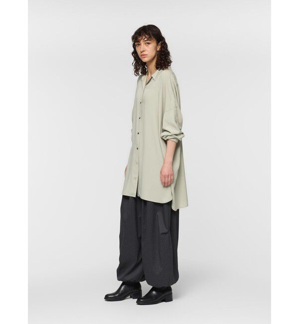 mizuiro ind「mizuiro ind T/Rワイドチュニックシャツ」|シャツ・ブラウス|