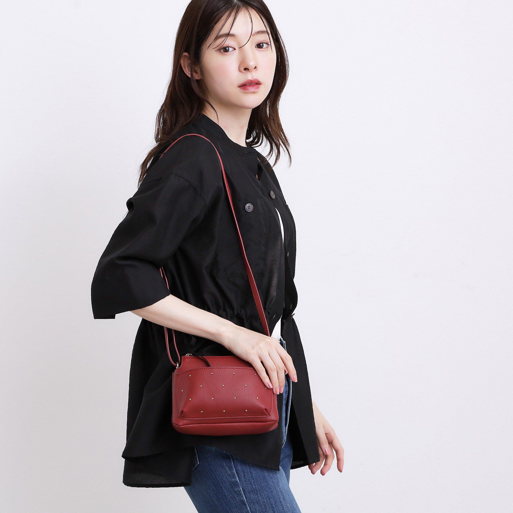 grove「スタッズミニスマホショルダー」|その他|レッド(063)