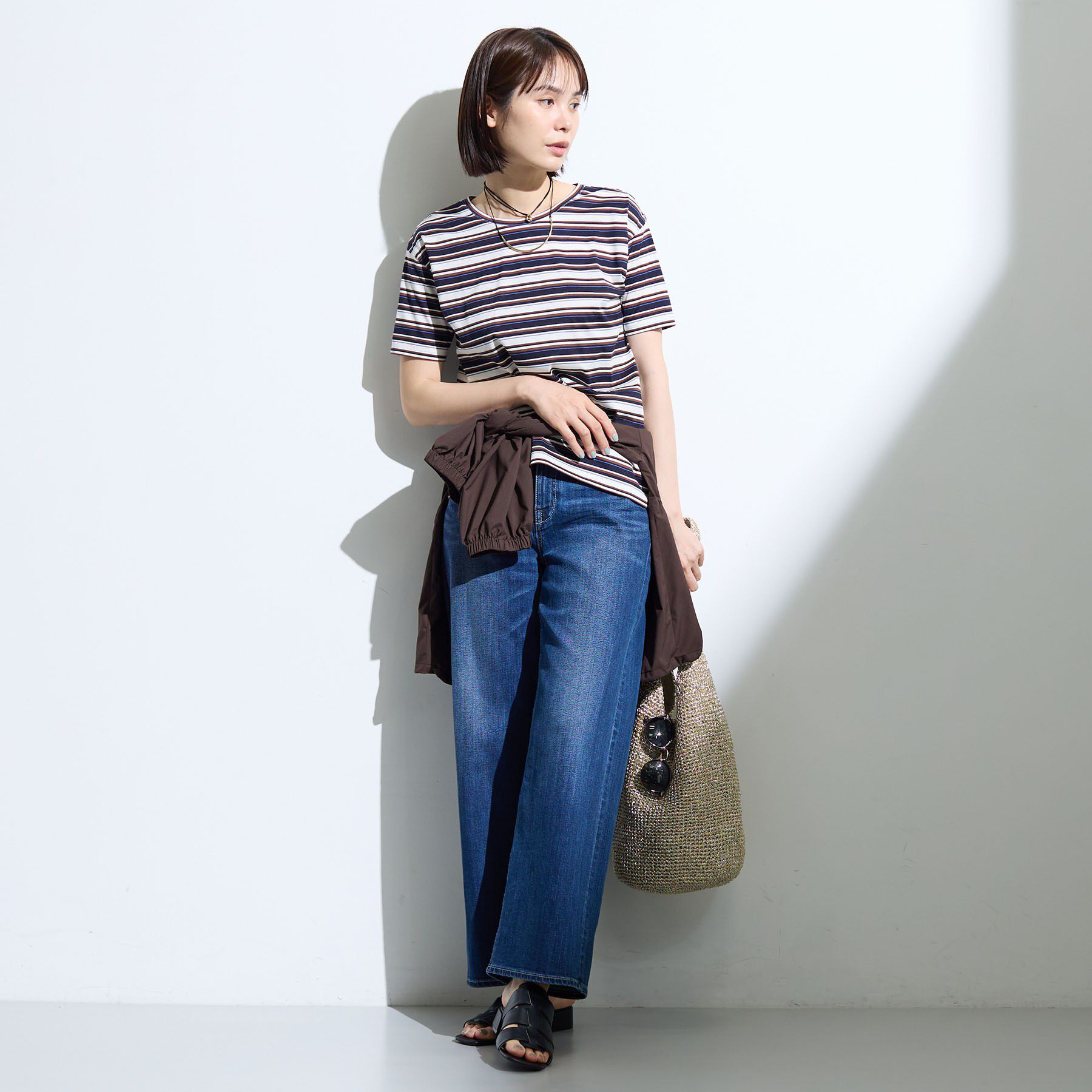 INDIVI「【ゆったり／着映え】ボーダーリラクシーTシャツ」|Tシャツ・カットソー|