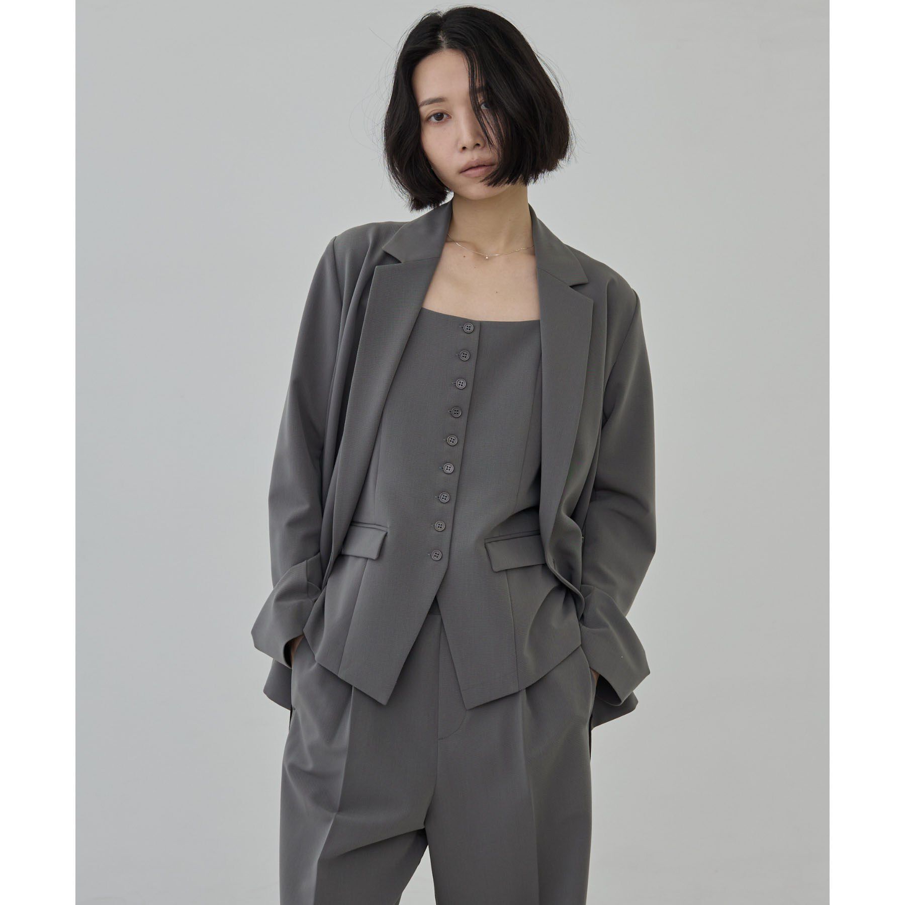 GALLEST「Comfy Set Up｜ダブルブレストイージージャケット【セットアップ対応／通勤／カセット服】」|テーラードジャケット|