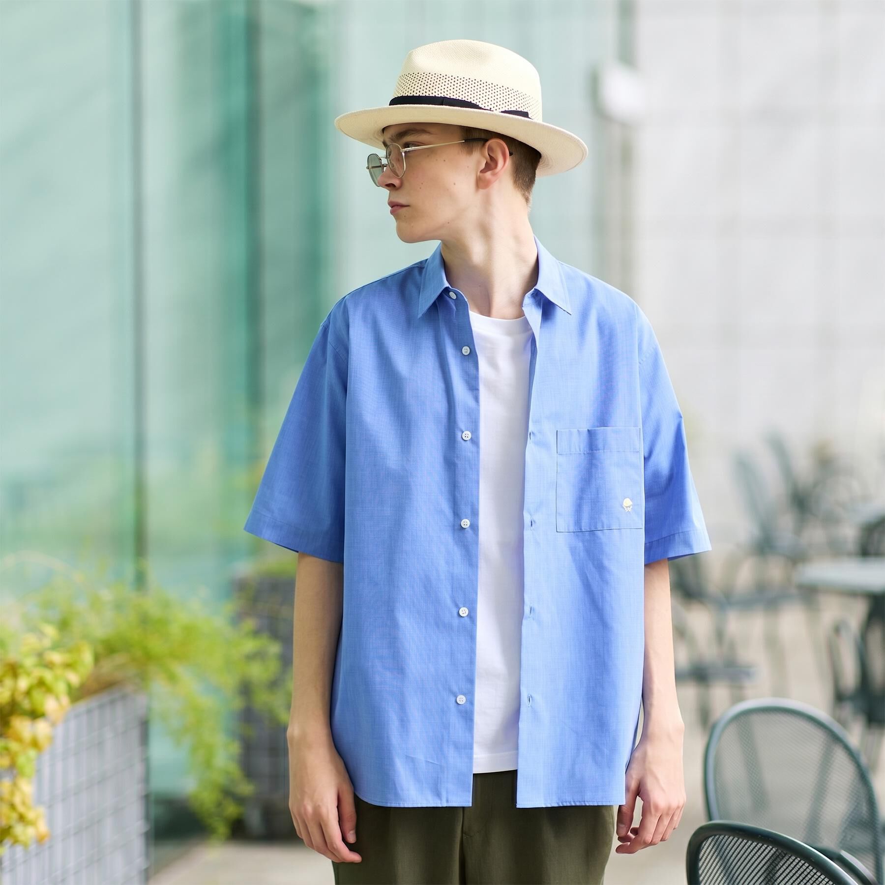 TAKEO KIKUCHI「ワンポイント刺繍 半袖シャツ」|シャツ・ブラウス|