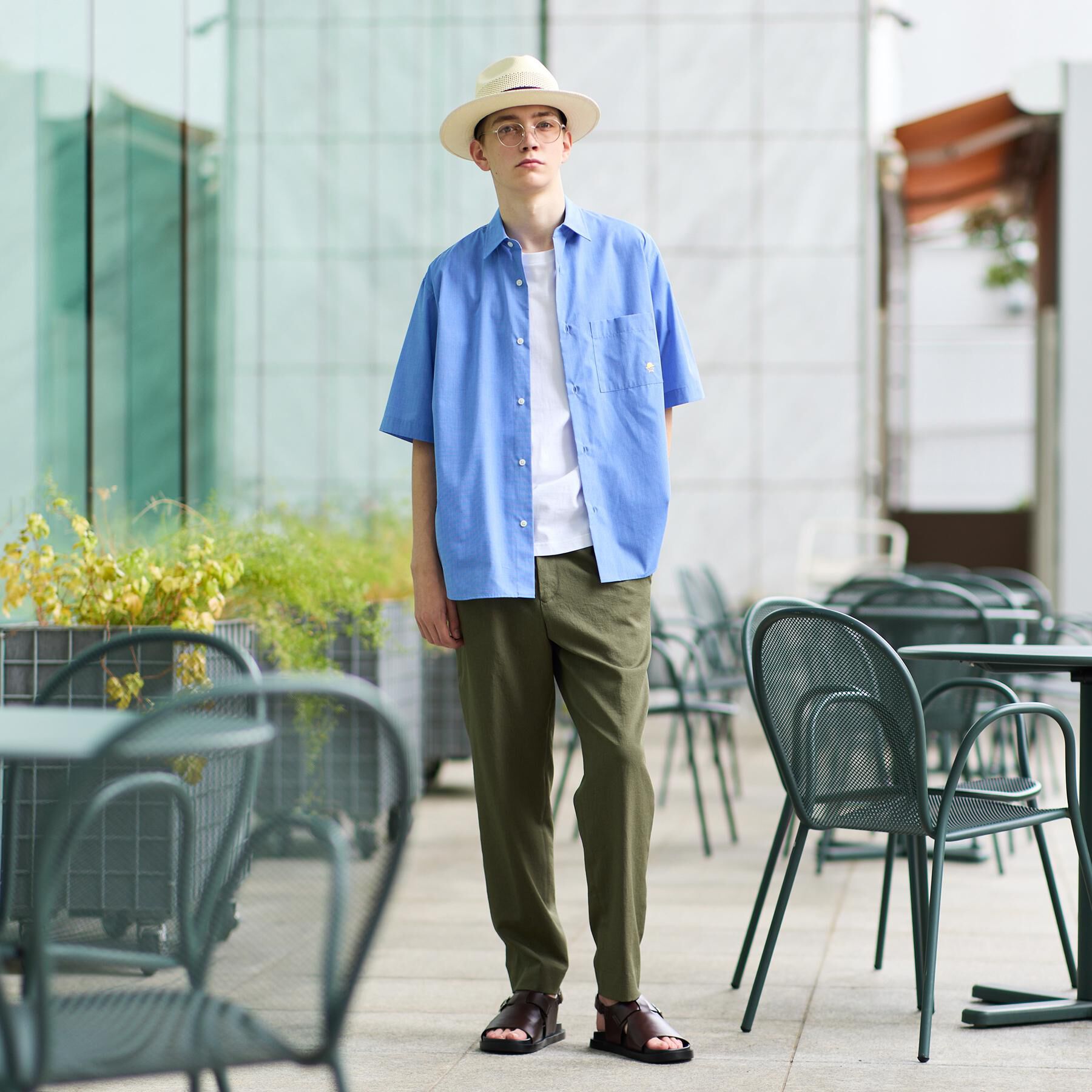 TAKEO KIKUCHI「ワンポイント刺繍 半袖シャツ」|シャツ・ブラウス|