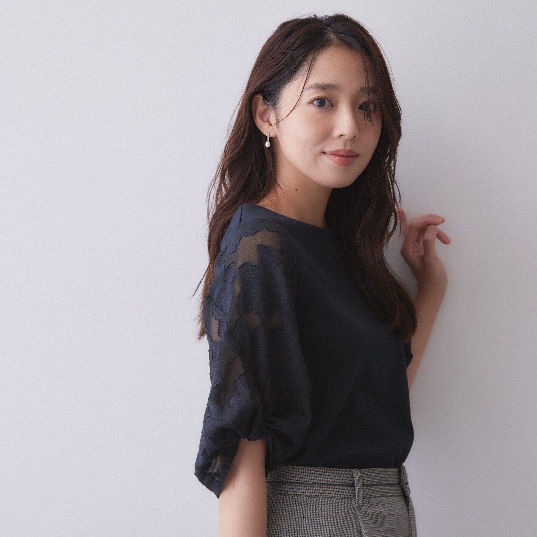 index「【接触冷感／UVケア】ジャカードドッキングスリーブトップス《洗濯機OK》」|Tシャツ・カットソー|