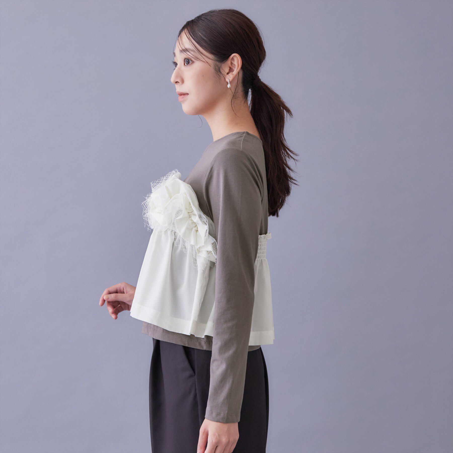 index「フリルぺプラムドッキングトップス【洗濯機OK】」|Tシャツ・カットソー|
