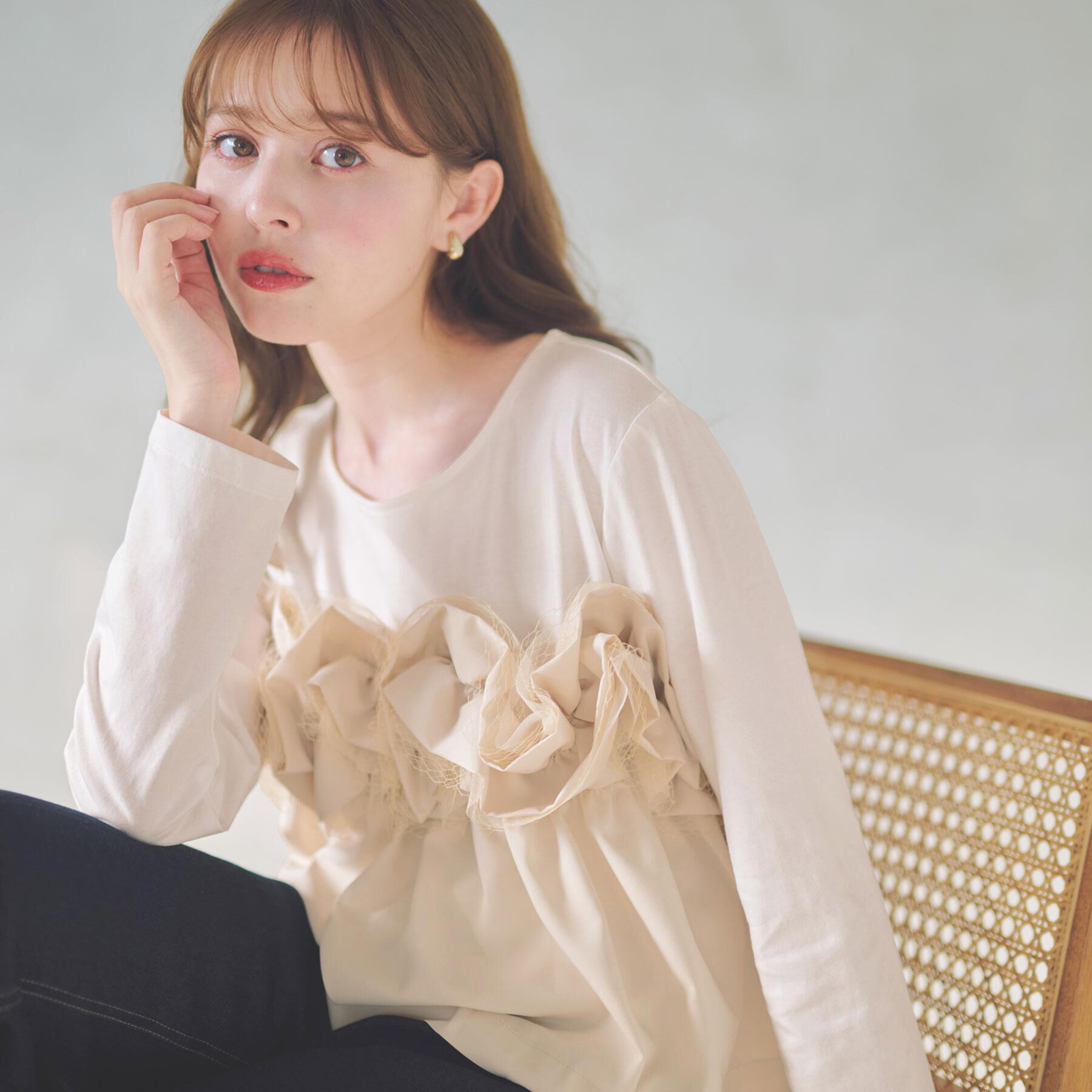 index「フリルぺプラムドッキングトップス【洗濯機OK】」|Tシャツ・カットソー|