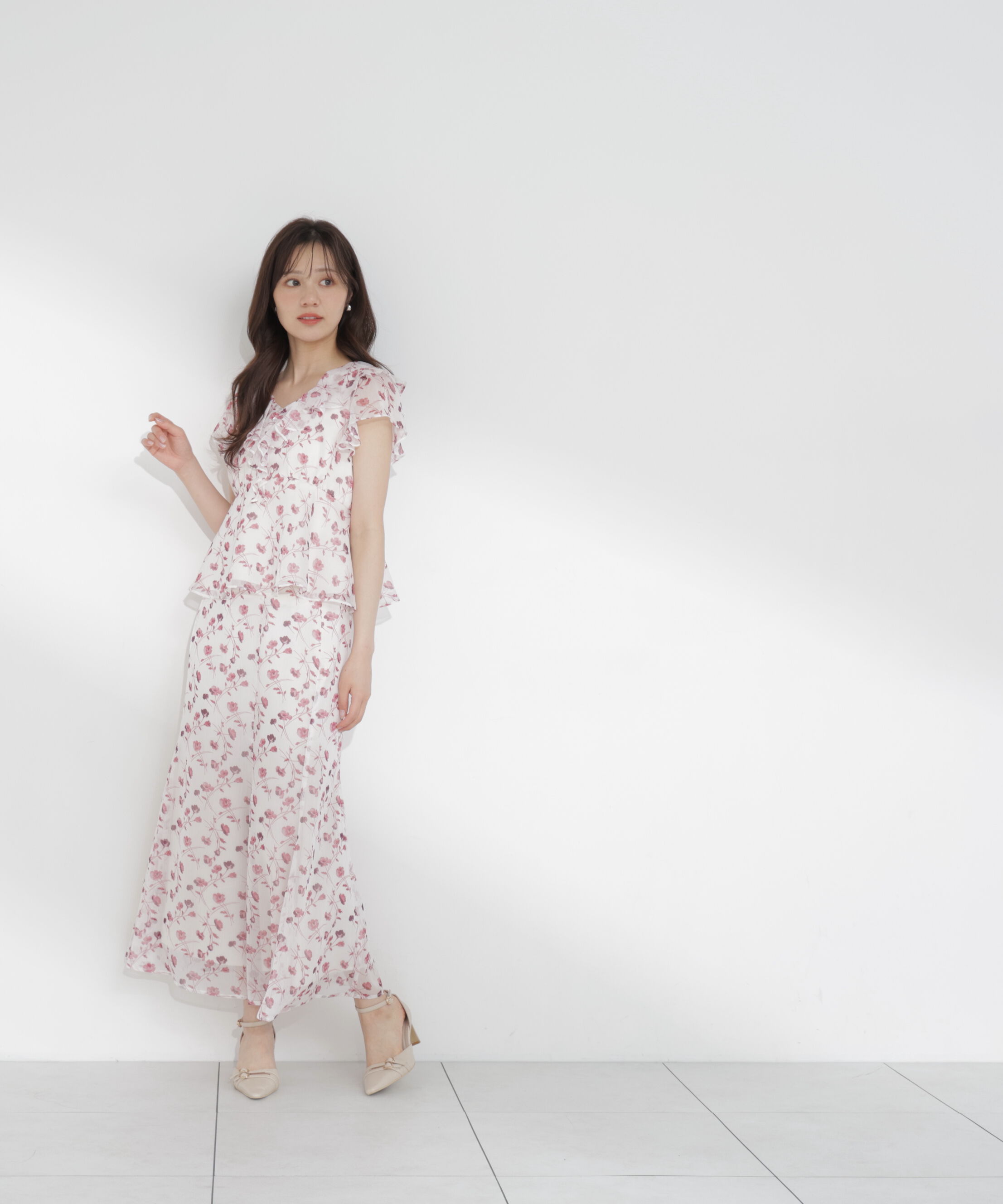 PROPORTION BODY DRESSING「フラワープリントペプラムブラウス」|シャツ・ブラウス|