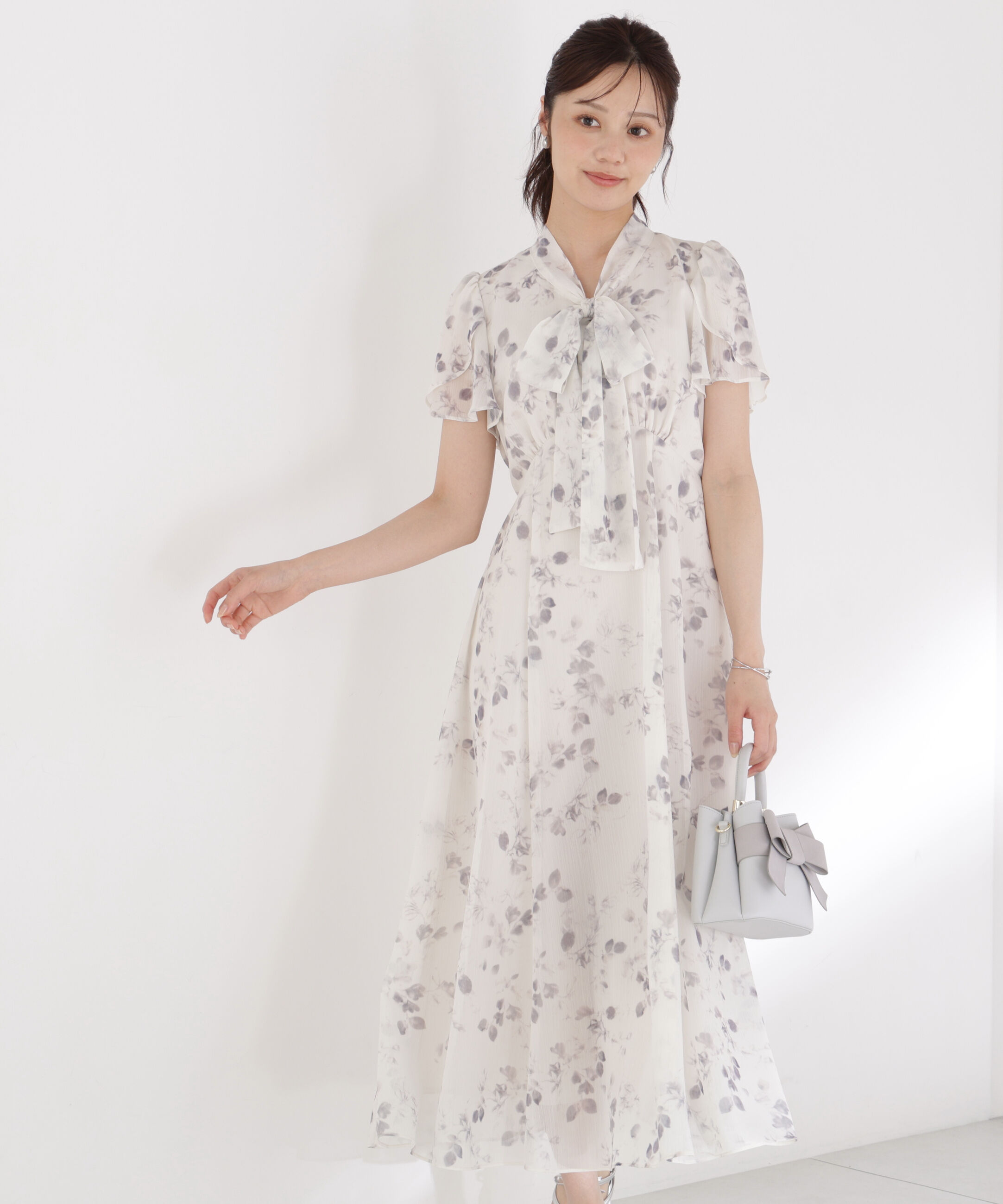 PROPORTION BODY DRESSING「フラワープリントボウタイワンピース」|ワンピース|