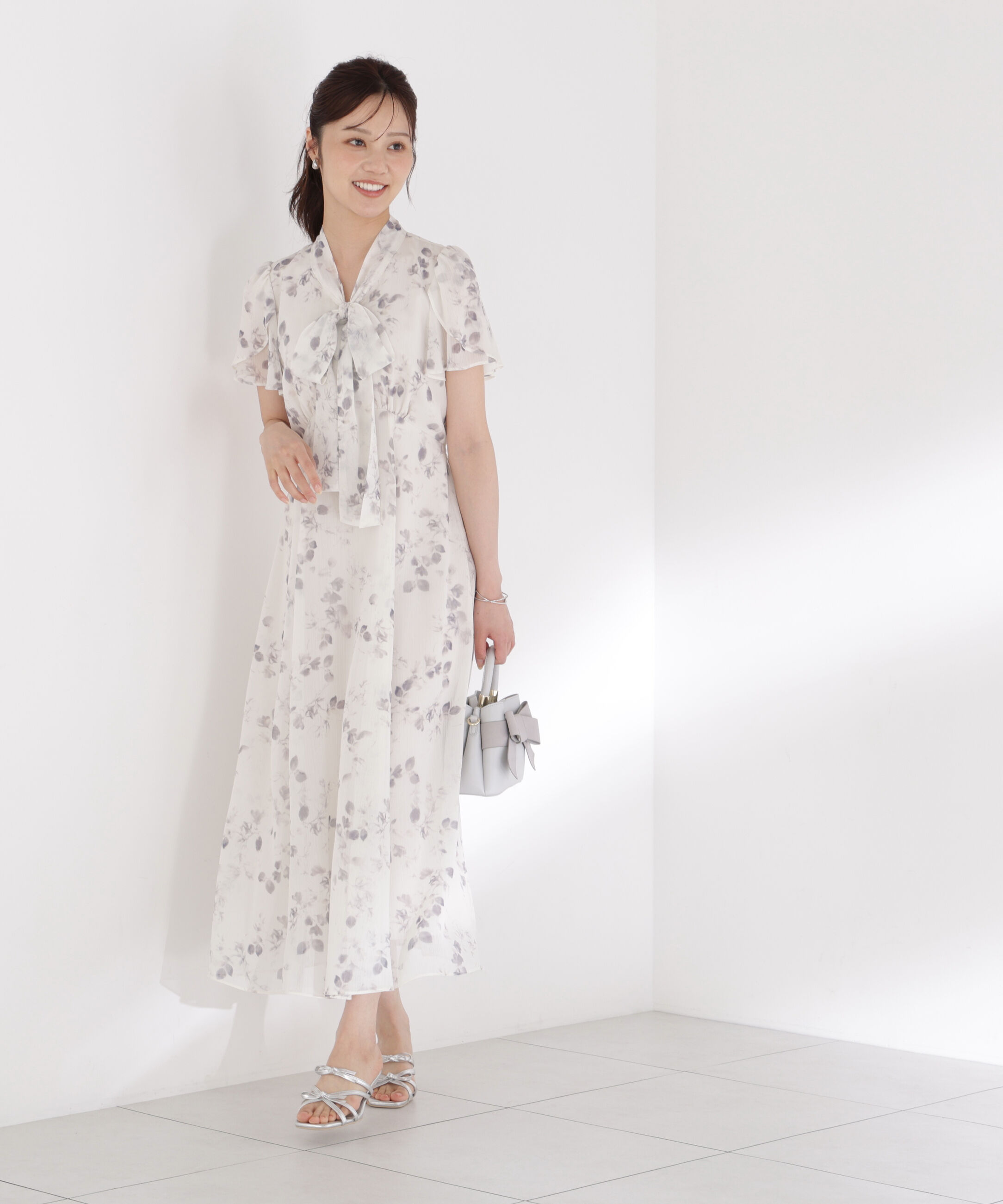 PROPORTION BODY DRESSING「フラワープリントボウタイワンピース」|ワンピース|