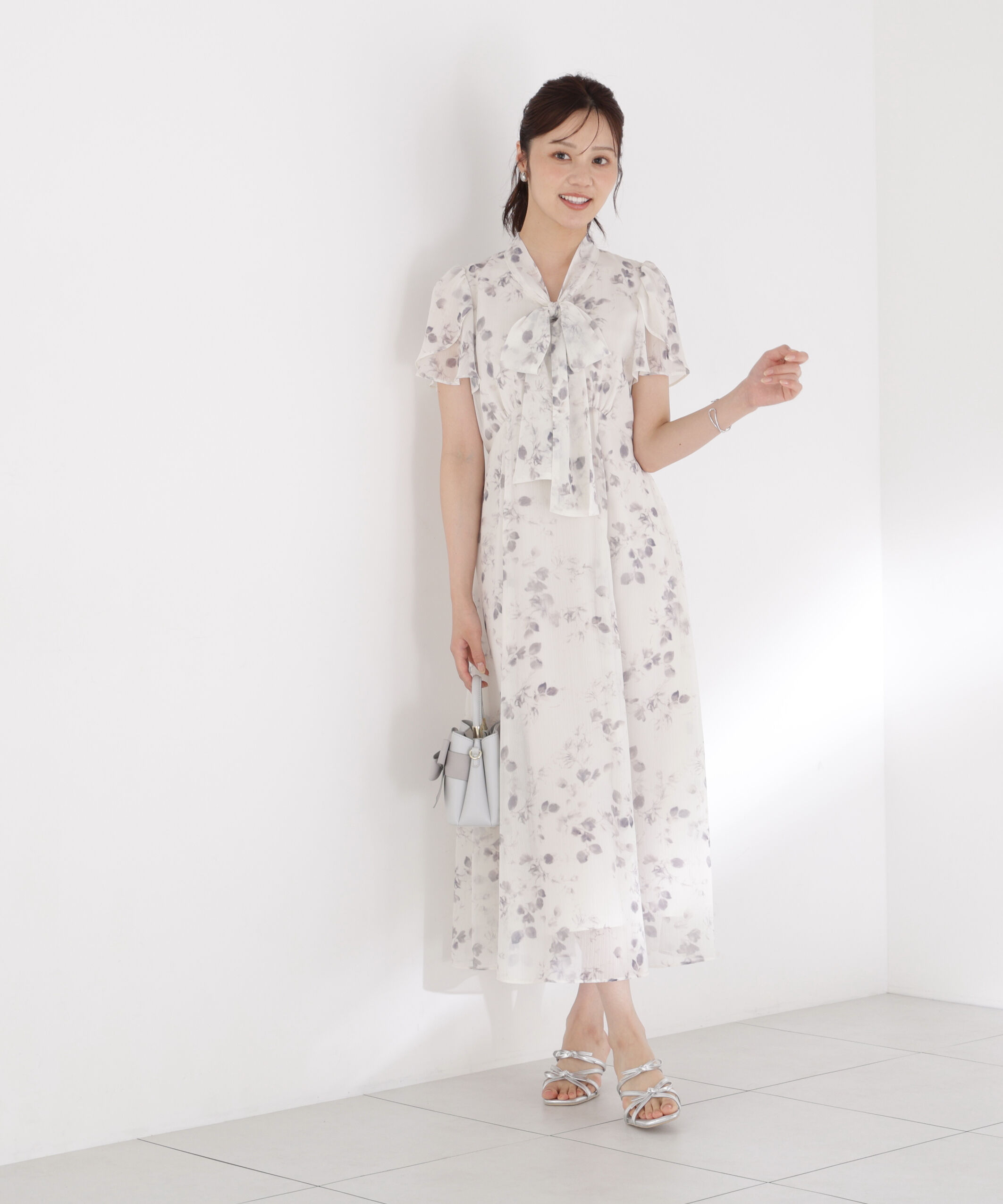 PROPORTION BODY DRESSING「フラワープリントボウタイワンピース」|ワンピース|