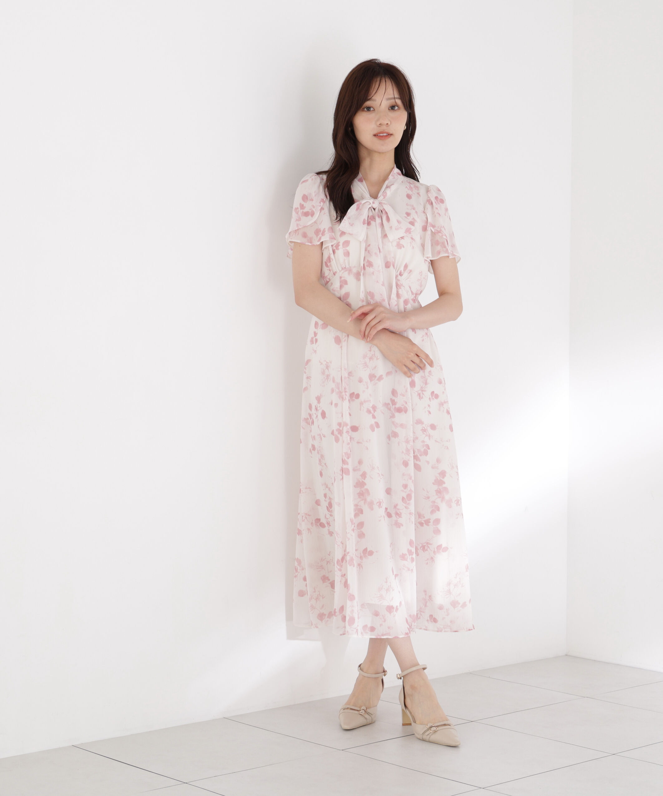 PROPORTION BODY DRESSING「フラワープリントボウタイワンピース」|ワンピース|