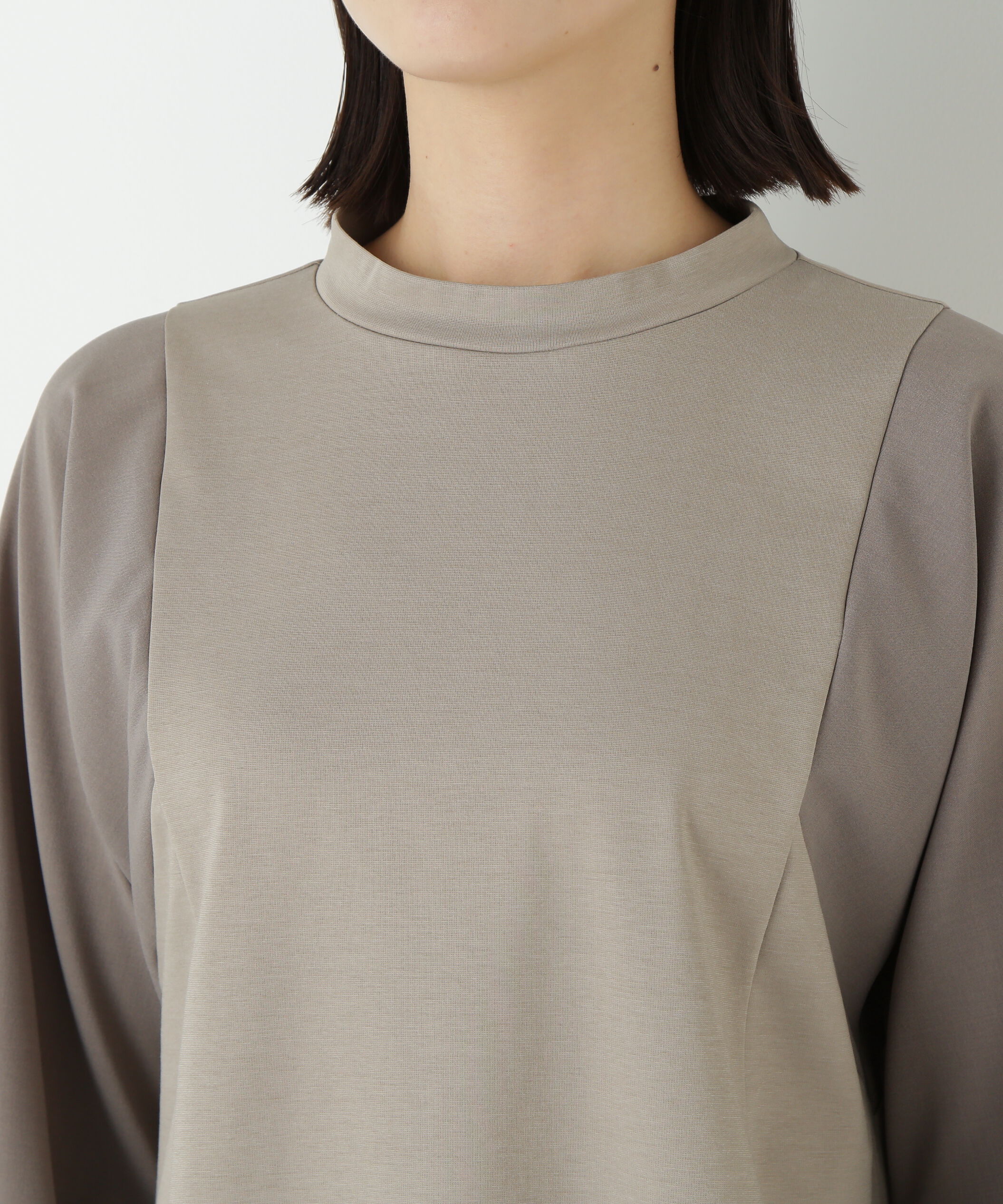  「◆ポンチ異素材ドッキングプルオーバー」|Tシャツ・カットソー|