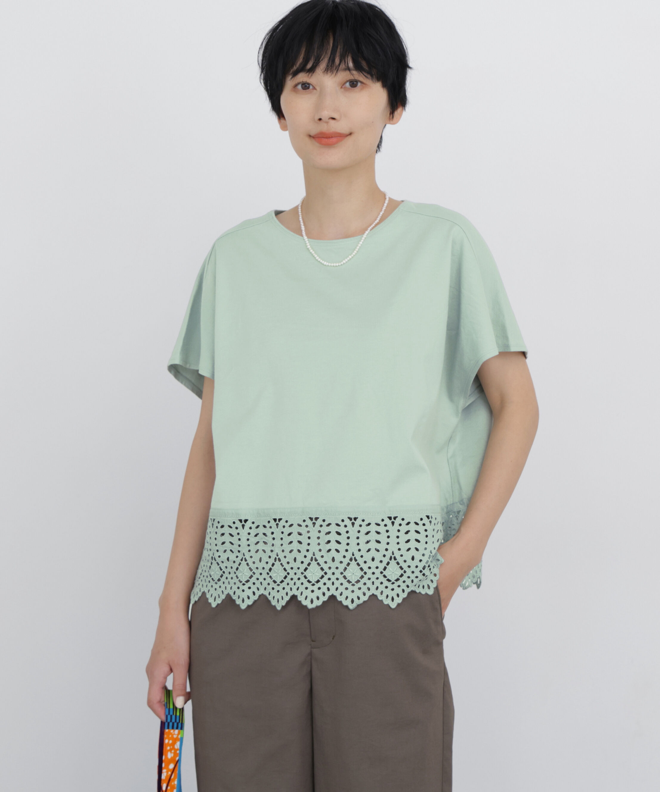  「◆《洗える》 レースカットソー」|Tシャツ・カットソー|