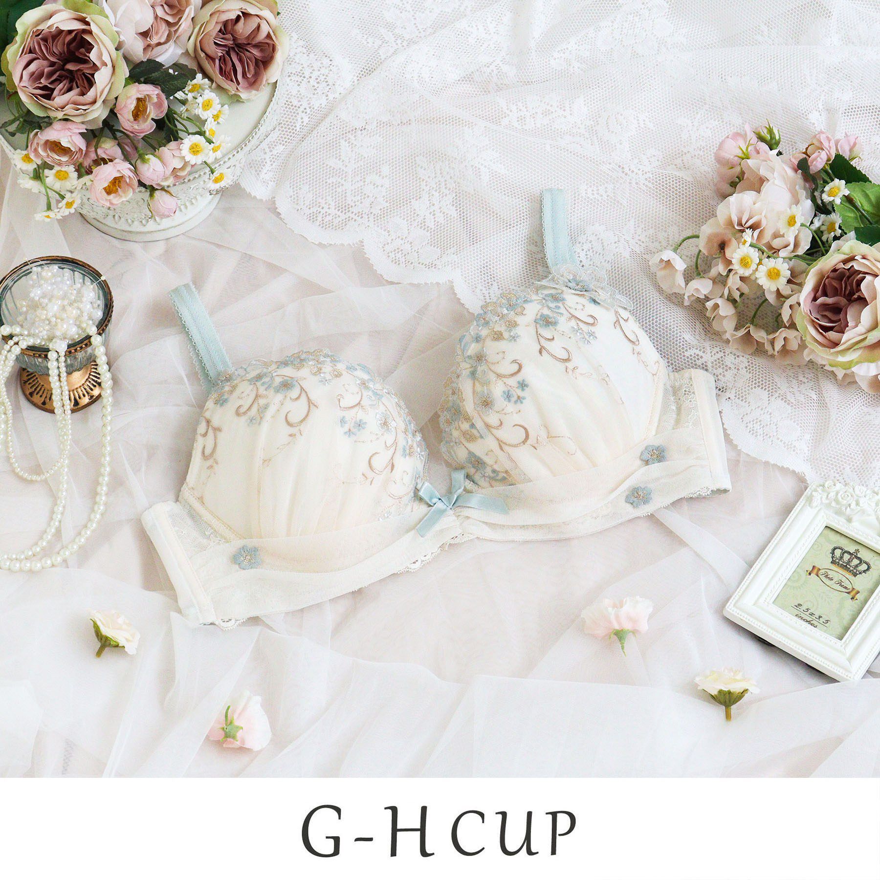 Risa Magli「ストロ ブラジャー （G－H） ＜Glamor Bra／サイドすっきりタイプ＞」|インナー|アイボリー(004)