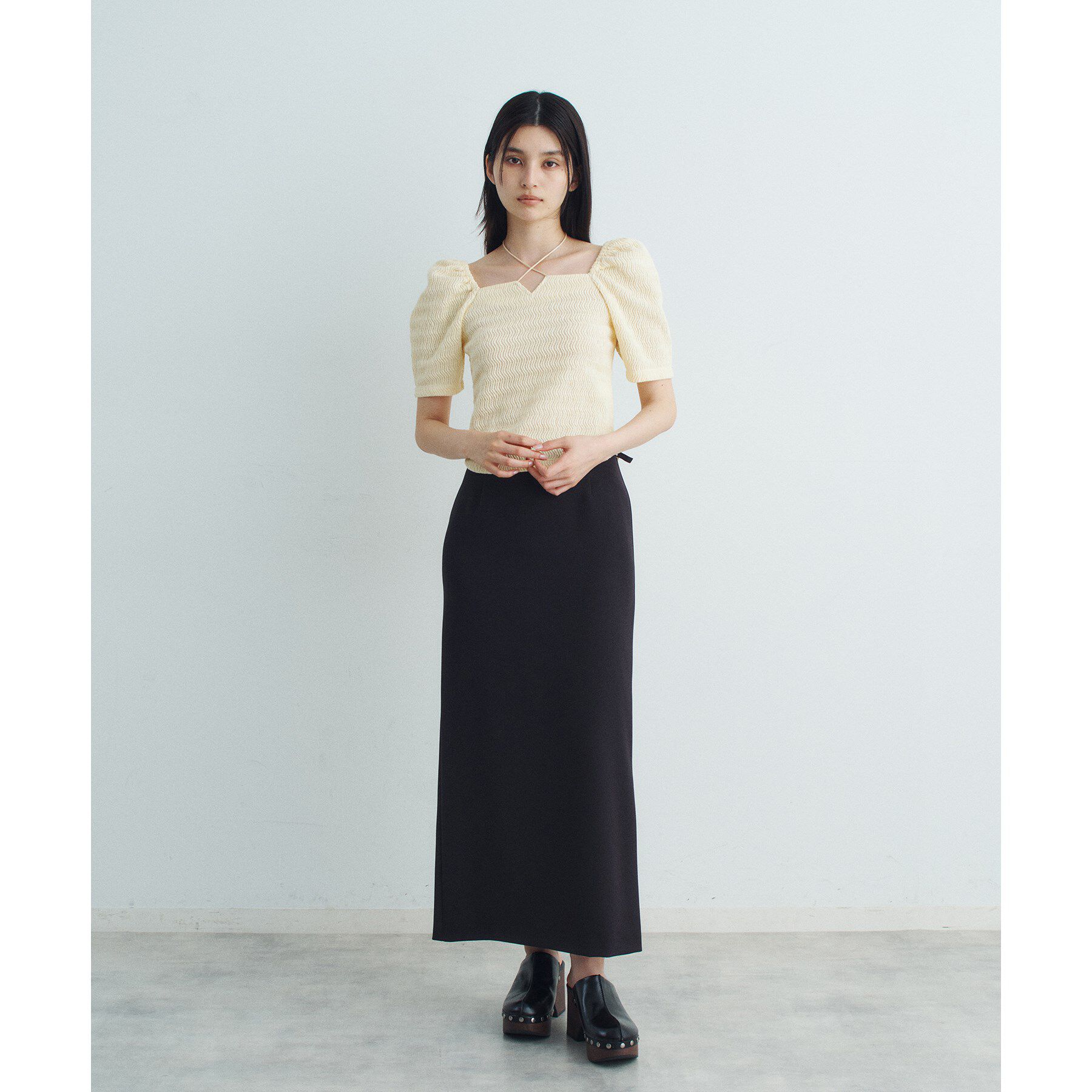 CODE A「gather puff jersey tops」|Tシャツ・カットソー|