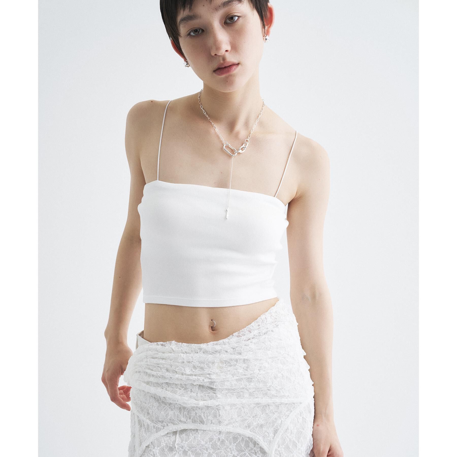 CODE A「【Re】【Cup-in】bandeau bra top」|チューブトップ|ホワイト(001)