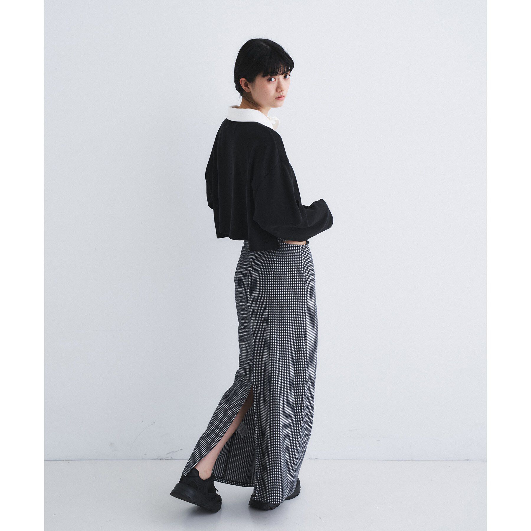 CODE A「gingham check pencil skirt」|スカート|