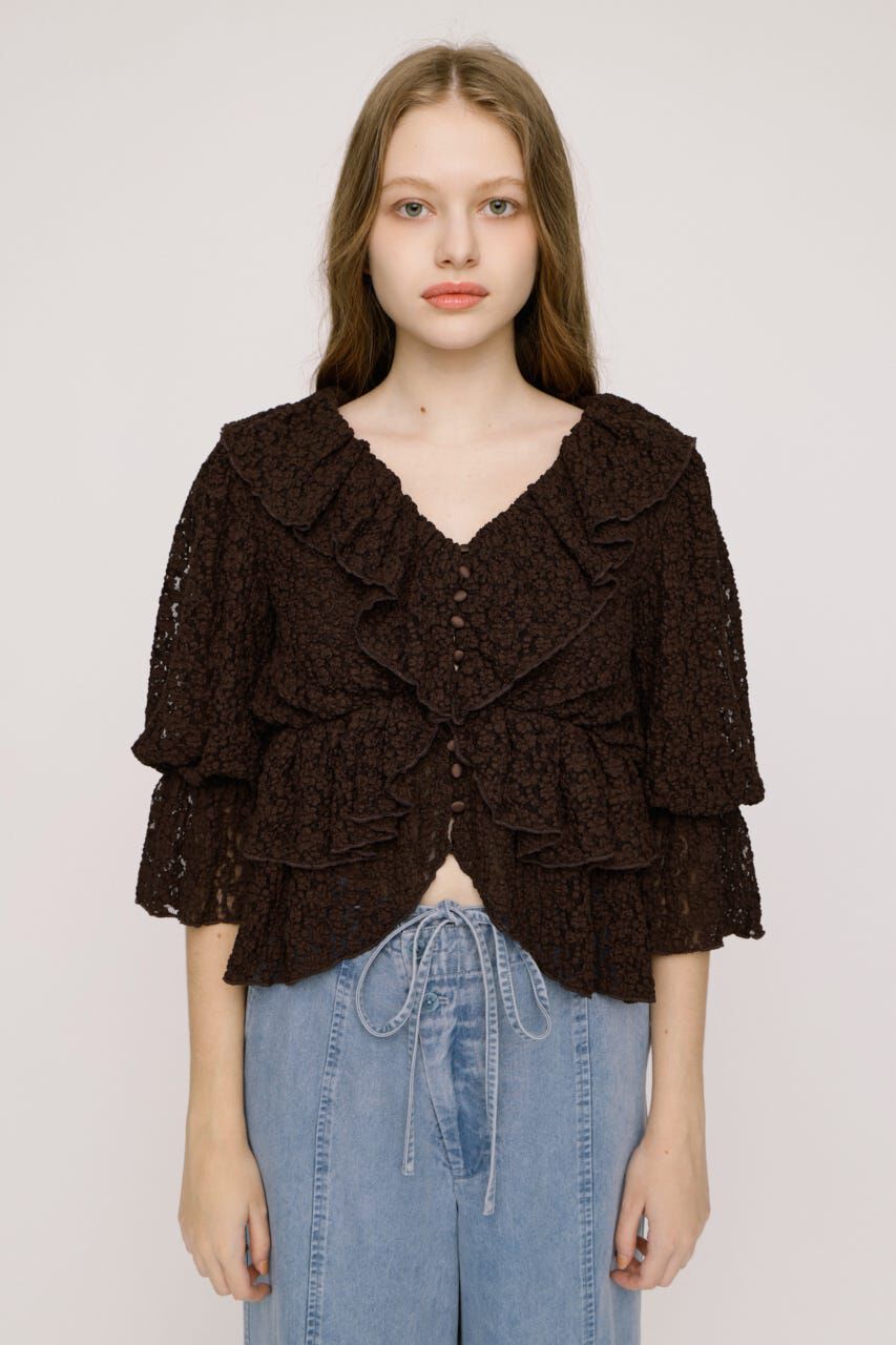 SLY「CUT LACE RUFFLE ブラウス」|シャツ・ブラウス|