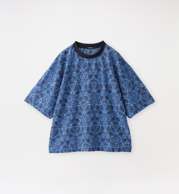  「バイカラーレースプルオーバー」|Tシャツ・カットソー|サックスブルー