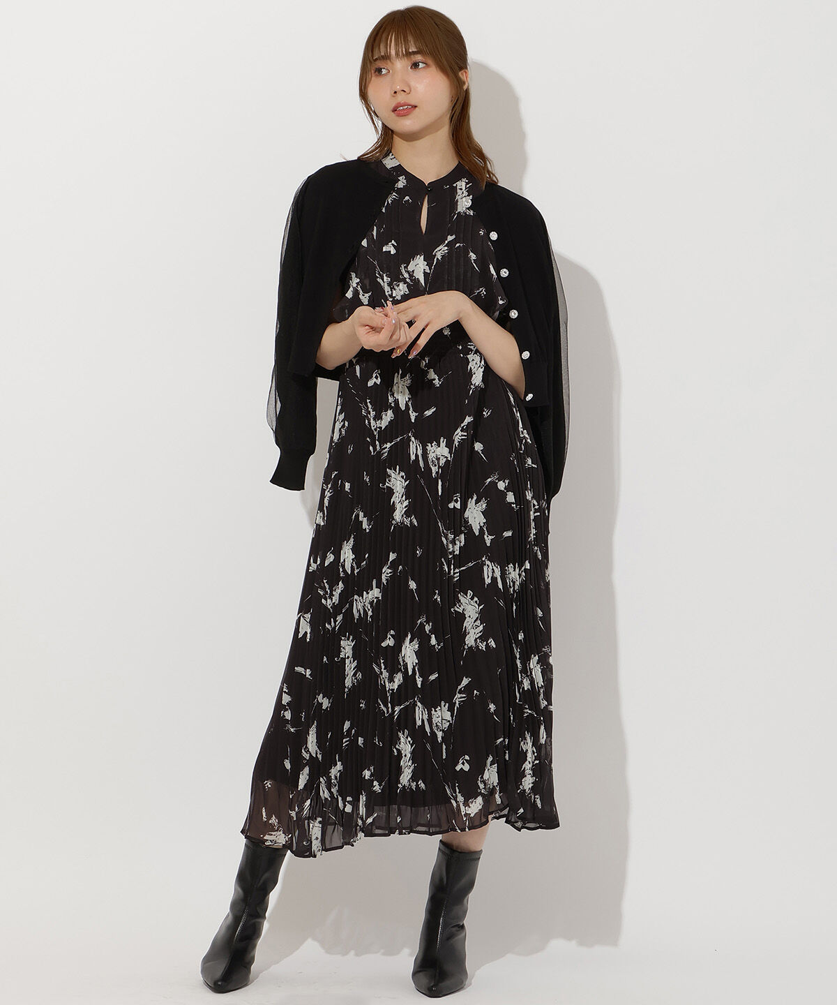アンドクチュール「シフォンプリーツワンピース」|ワンピース|