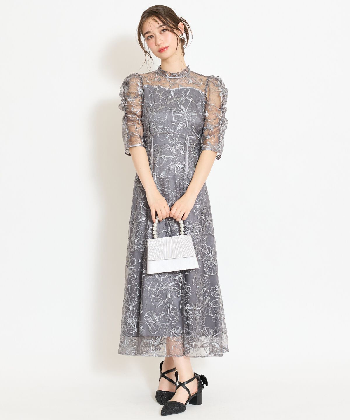 WILLSELECTION「パイピングライン刺繍ワンピース」|ドレス|