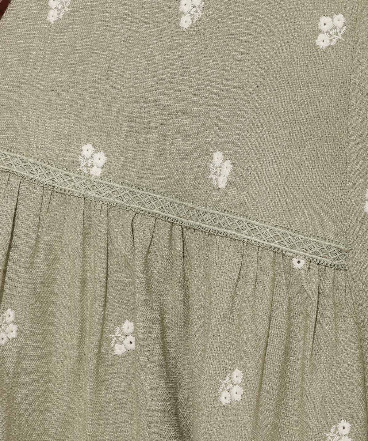 WILLSELECTION「小花刺繍フレアスリーブワンピース」|ワンピース|