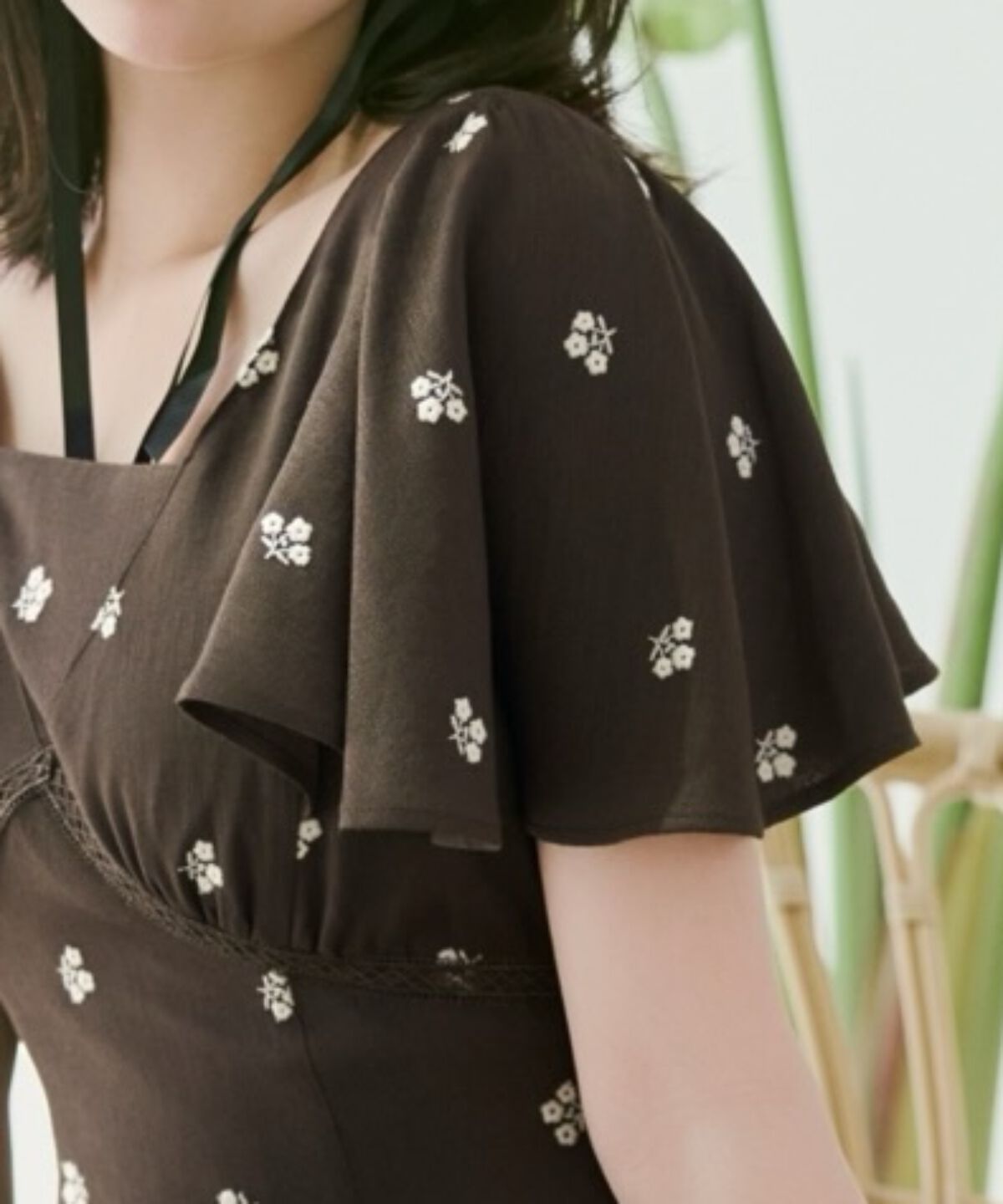 WILLSELECTION「小花刺繍フレアスリーブワンピース」|ワンピース|